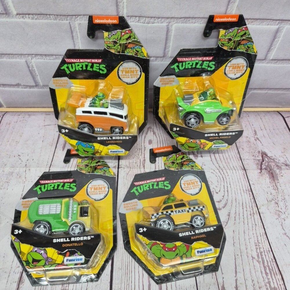 Nickelodeon Teenage Mutant Ninja Turtles Shell‎ Riders Diecast Complete Set Of 4